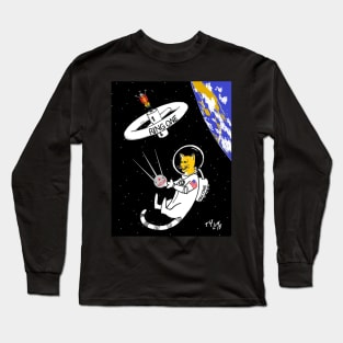 Space Cat in Orbit Long Sleeve T-Shirt